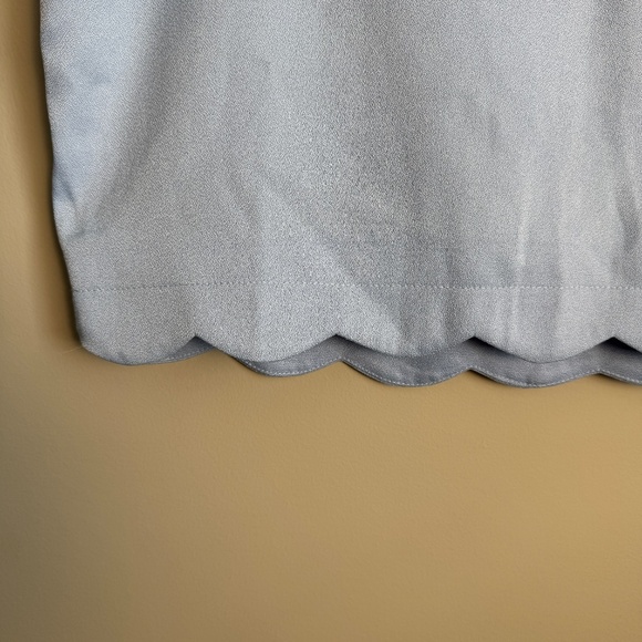 Tobi Women's Petal Hem 1/4 Zip Mini Pencil Skirt Blue Size Large Lined Summer - Picture 2 of 14